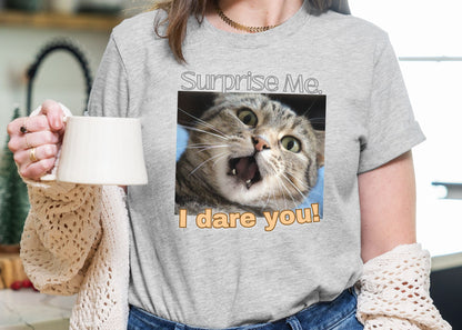 Surprise Me, I Dare You! Unisex Jersey Short Sleeve Tee