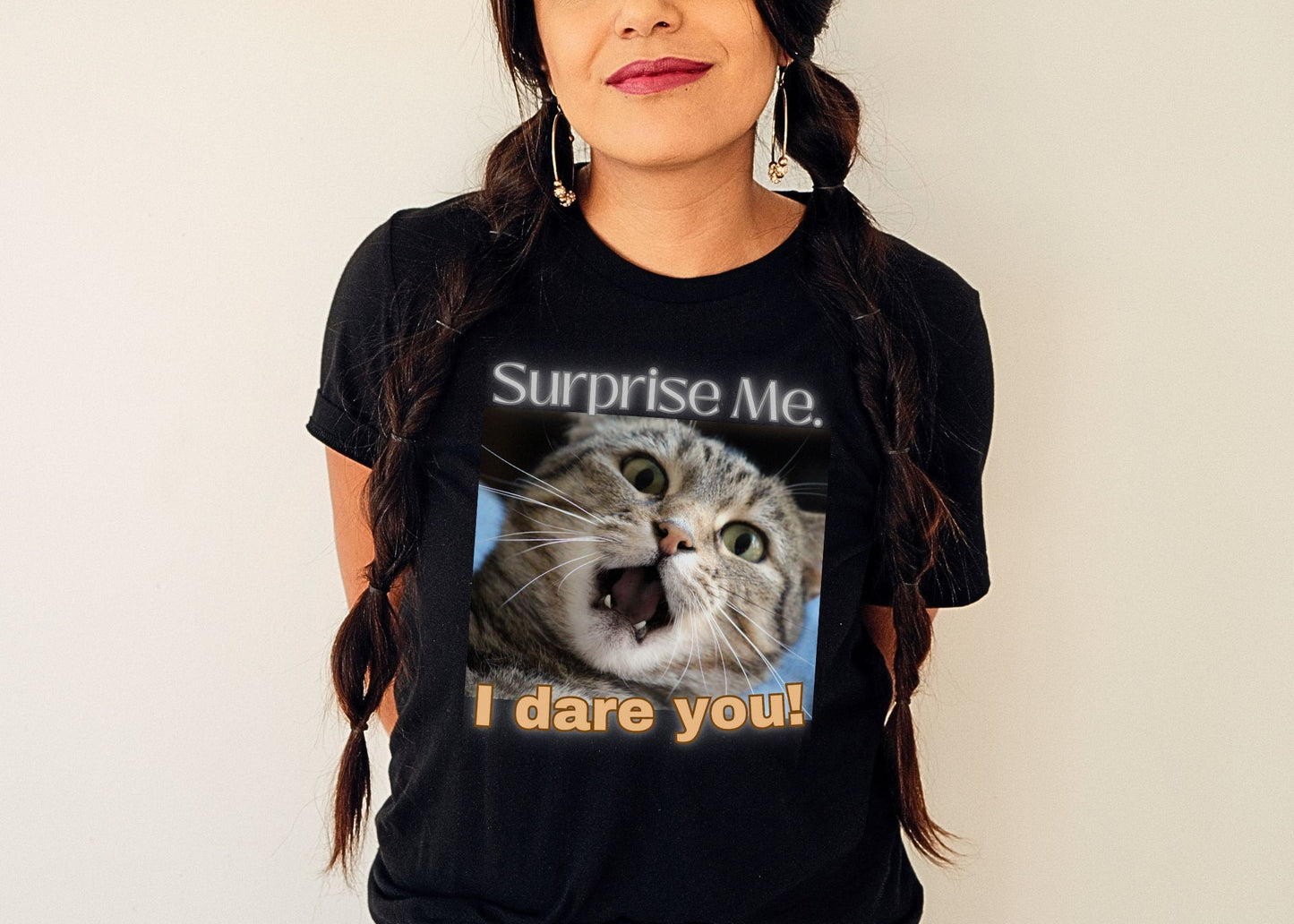 Surprise Me, I Dare You! Unisex Jersey Short Sleeve Tee