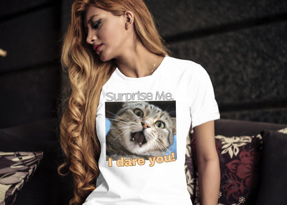 Surprise Me, I Dare You! Unisex Jersey Short Sleeve Tee