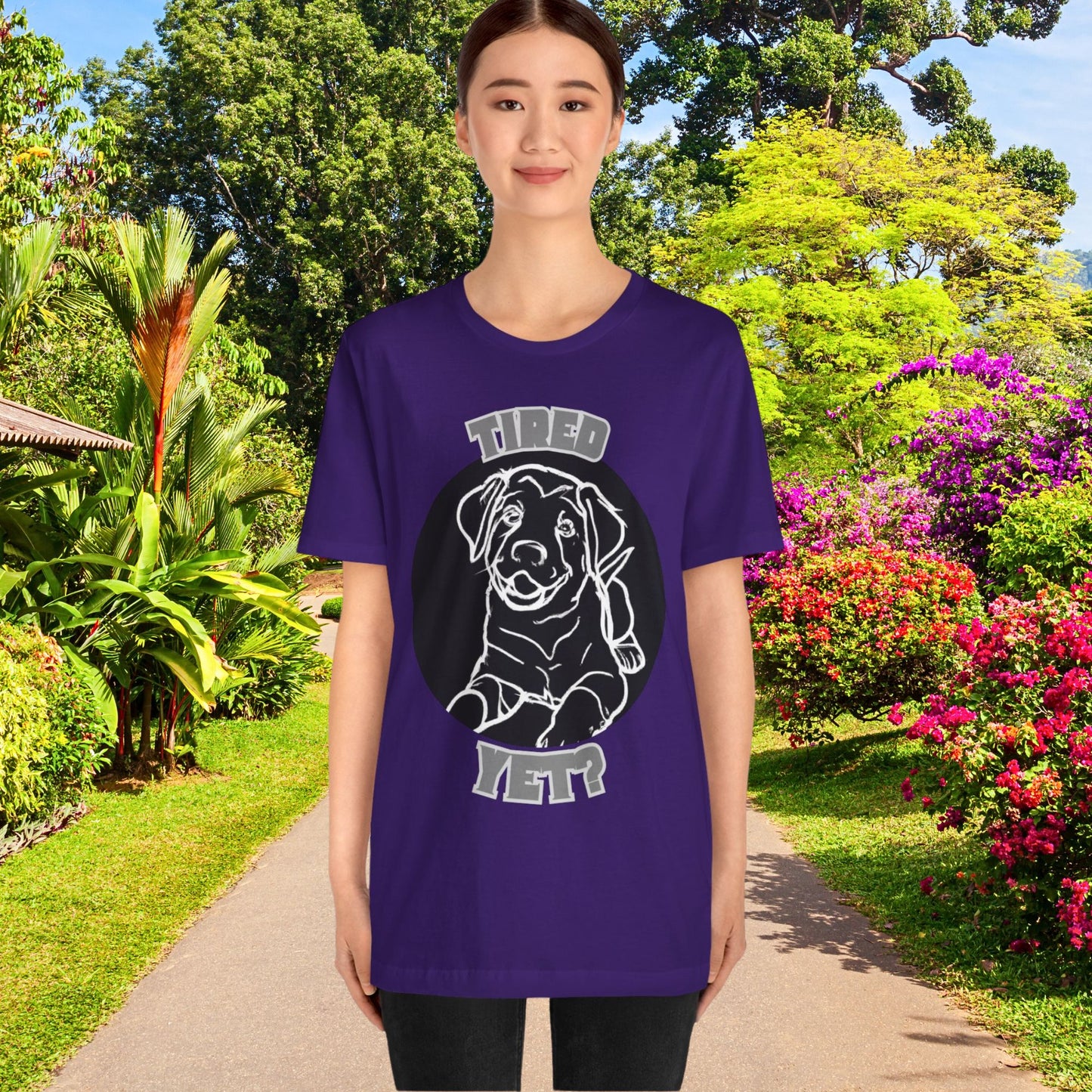 Tired Yet? Black Lab Unisex Jersey Short Sleeve Tee