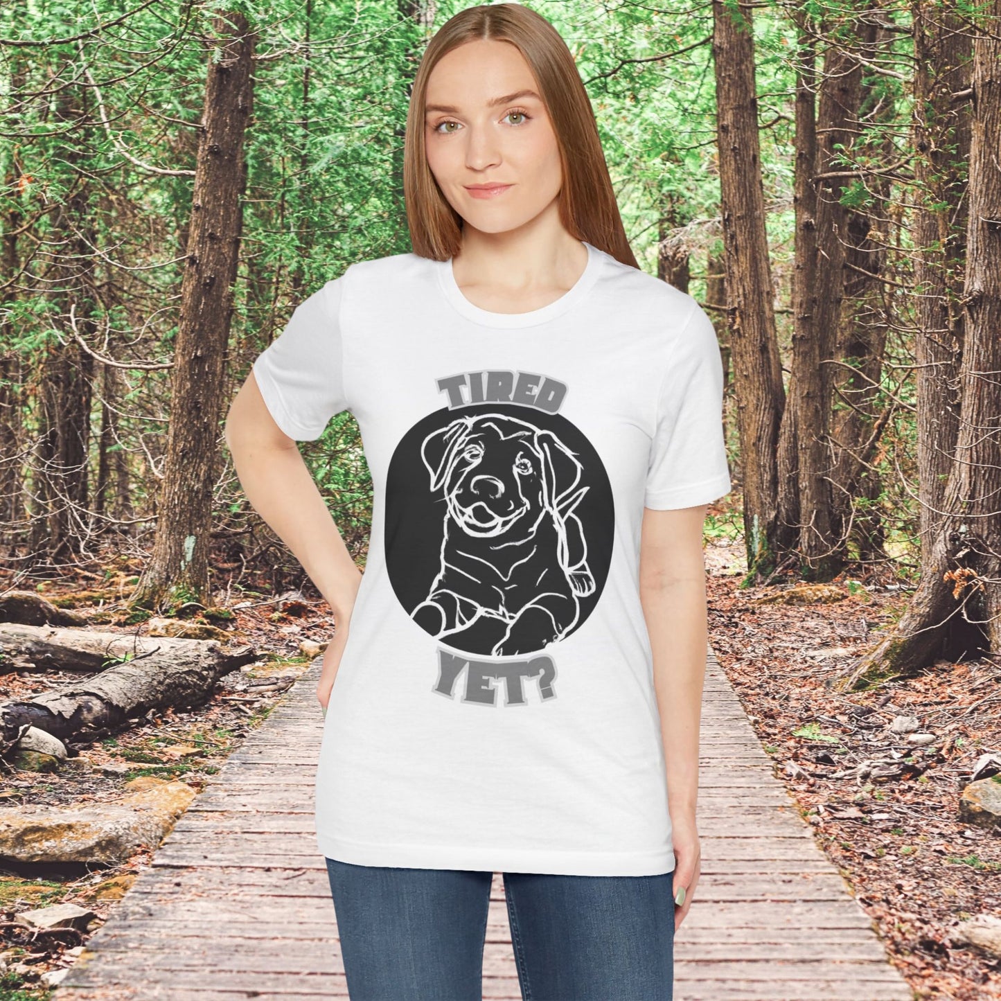 Tired Yet? Black Lab Unisex Jersey Short Sleeve Tee