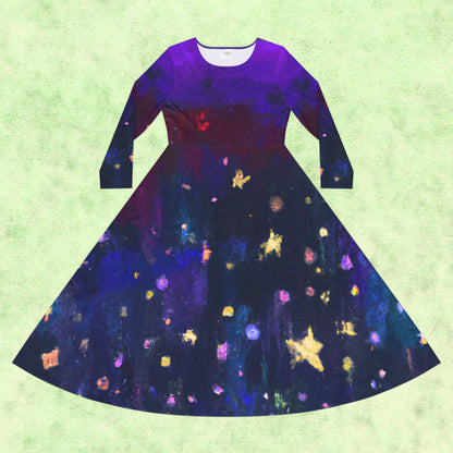 Violet Night Women's Long Sleeve Dance Dress