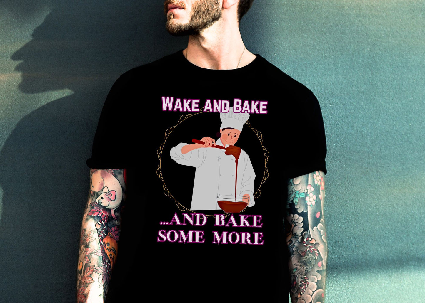 Wake and Bake and Bake Some More Chef Unisex Jersey Short Sleeve Tee