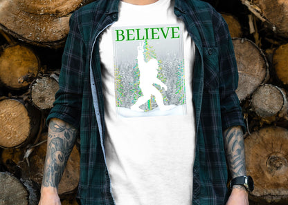 Yeti Believe Snow Forest Unisex Jersey Short Sleeve Tee