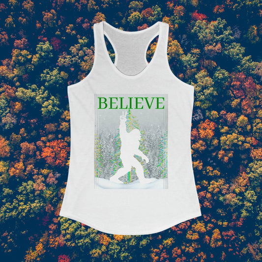 I Believe Yeti Women's Ideal Racerback Tank