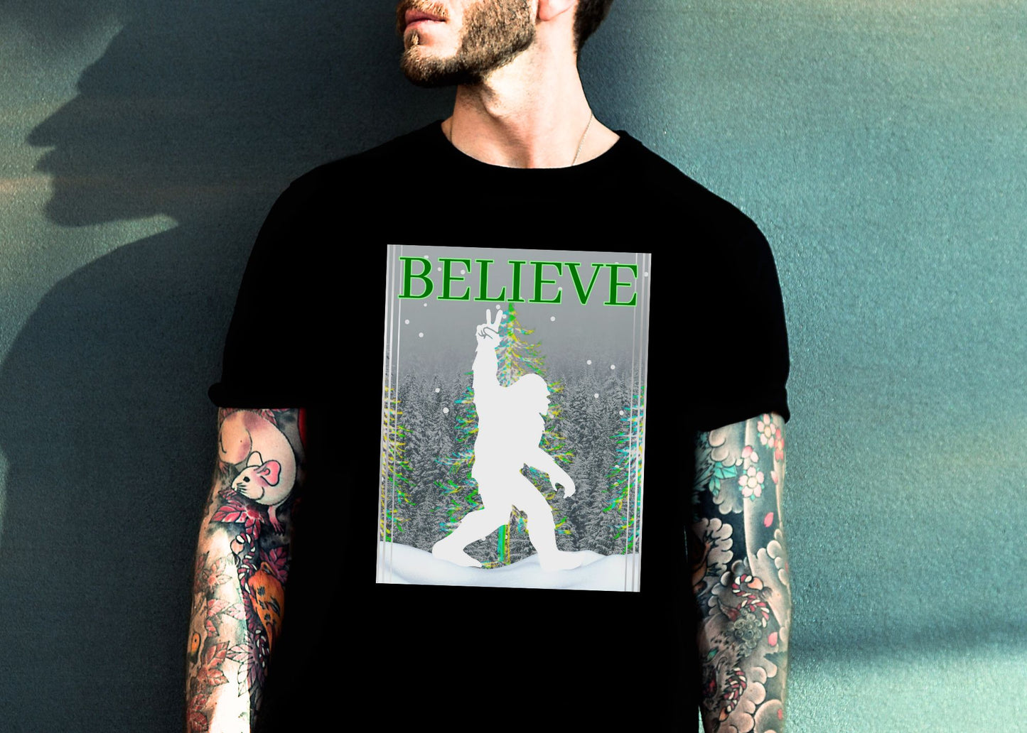 Yeti Believe Snow Forest Unisex Jersey Short Sleeve Tee